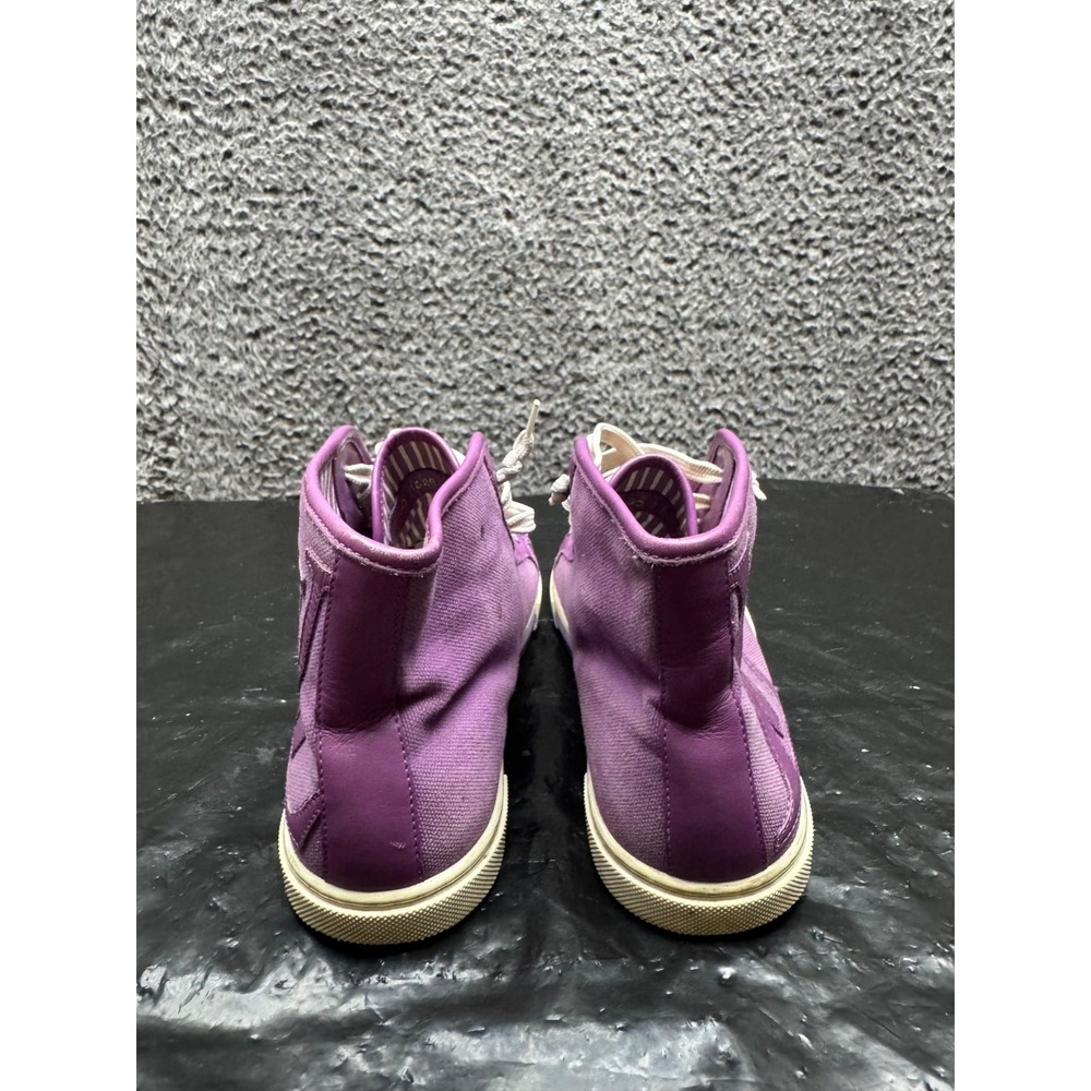 Louis Vuitton Canvas Leather Lace-Up High Top Sneakers Purple Women Size 36.5 EU - Picture 3 of 13